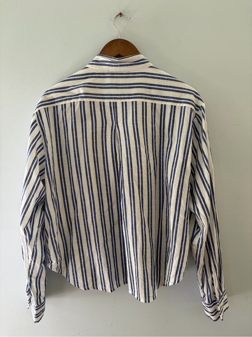 Karen Kane Cotton Striped Button Down Shirt - Picture 6 of 14